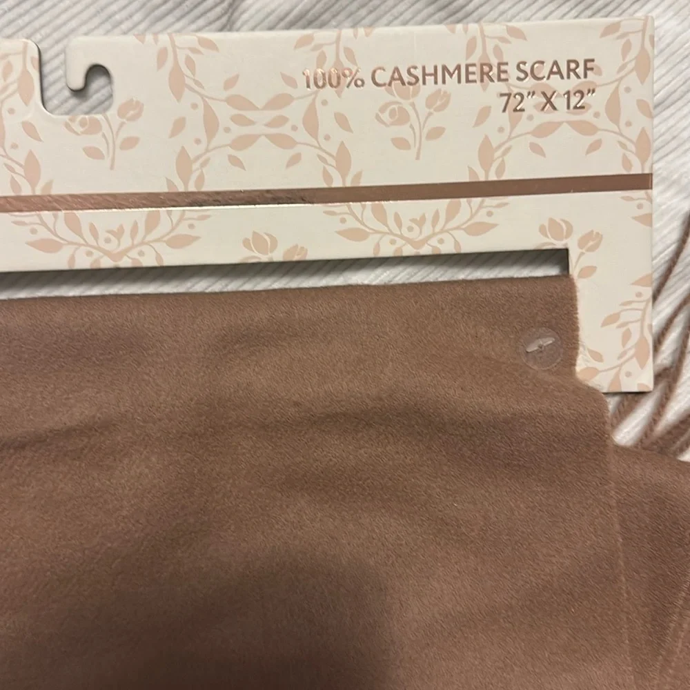 LaSeine 100% Cashmere Cozy Taupe/brown Oversized Scarf, Soft Texture, new